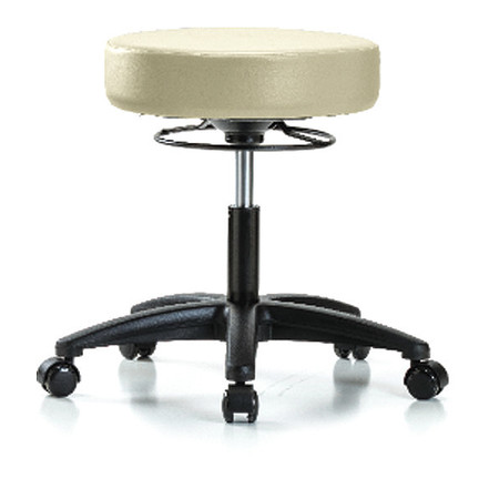 BLUE RIDGE ERGONOMICS Desk Stool, Vinyl, Casters, Wht BR-VDHSO-RG-RC-8501