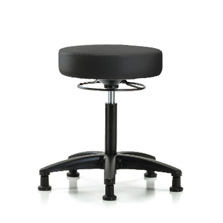 BLUE RIDGE ERGONOMICS Bench Stool, Med, Vinyl, Glides, BLK BR-VMBSO-RG-NF-RG-8540