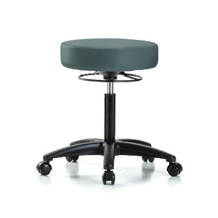 BLUE RIDGE ERGONOMICS Bench Stool, Med, Vinyl, Casters, Blu BR-VMBSO-RG-NF-RC-8546