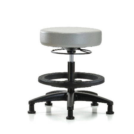 BLUE RIDGE ERGONOMICS Bench Stool, Med, Vinyl, BF, Glides, Dov BR-VMBSO-RG-BF-RG-8567