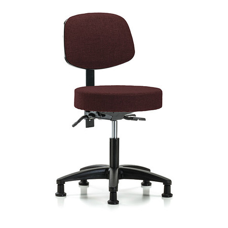 BLUE RIDGE ERGONOMICS Desk Stool, Fabric, Bk, Tilt Glides, Bur BR-FDHST-RG-T1-RG-F41