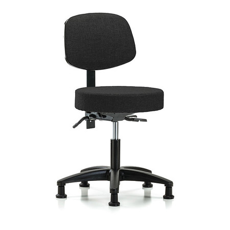 BLUE RIDGE ERGONOMICS Desk Stool, Fabric, Bk, Tilt Glides, Blk BR-FDHST-RG-T1-RG-F42