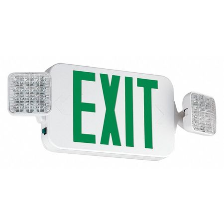 DUAL-LITE Singn, Exit/Emergency, LED Green, 120/277V, CCGHOSQ CCGHOSQ