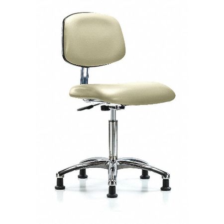 BLUE RIDGE ERGONOMICS Clean Room Chair, Vinyl, 22" to 29" Height, Adobe White BR-CLR-VMBCH-CR-NF-RG-8501