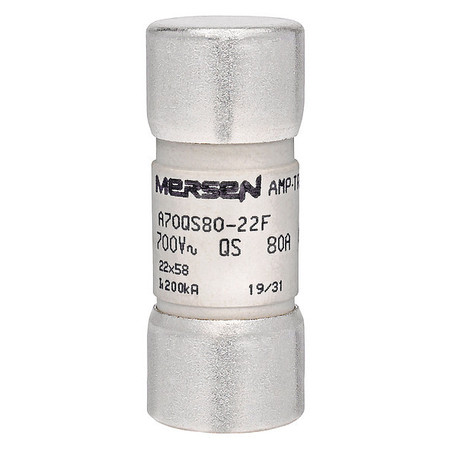 Mersen Semiconductor Fuse, A70QS-22F Series, 80A, Fast-Acting, 690V AC, Cylindrical A70QS80-22F