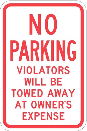 LYLE Tow Zone No Parking Sign, 18" x 12, T1-1057-EG_12x18 T1-1057-EG_12x18