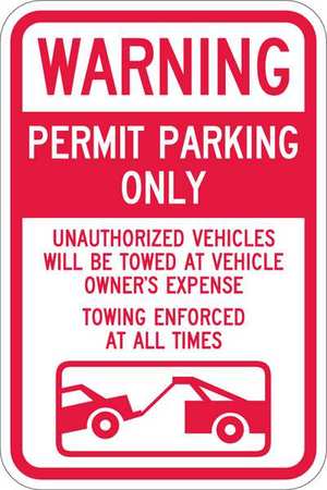 LYLE Permit Parking Sign, 18" x 12, T1-1064-HI_12x18 T1-1064-HI_12x18