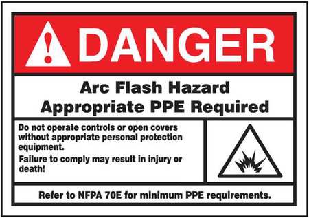 ACCUFORM Label, 3-1/2x5, Danger Arc Flash Hazard, LELC140 LELC140
