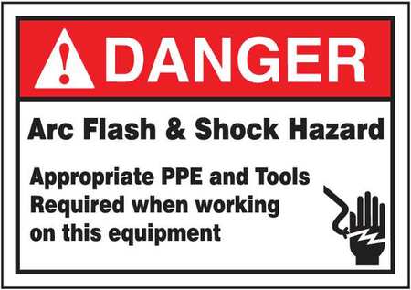 ACCUFORM Danger Label, Arc Flash, 3-1/2x5 in, Adhesive Dura-Vinyl LELC130