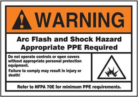 ACCUFORM Label, 3-1/2x5, Warning Arc Flash and, LELC374 LELC374