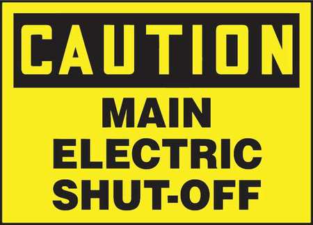 ACCUFORM Caution Label, Electric Shut-Off, 3-1/2x5 in, Dura-Vinyl LELC620XVE