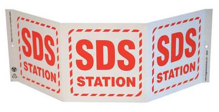 ZING SDS Sign, STATION, Projecting, Plastic 6055