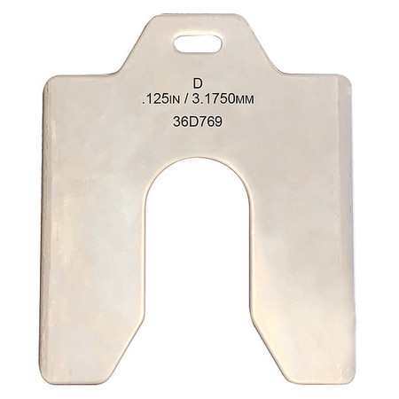 ZORO SELECT Slotted Shim 5 x 5" x 0.125", Pk5 36D769