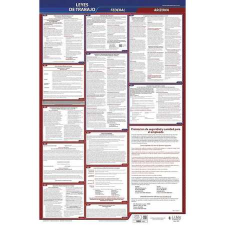 JJ KELLER Labor Law Poster, Fed/STA, AZ, SP, 26inH, 3yr 400-AZ-3