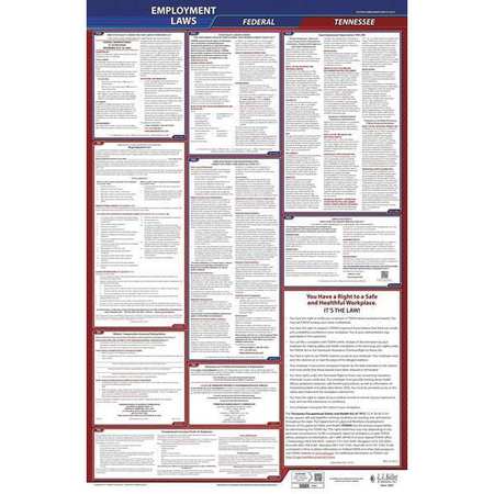 JJ KELLER LaborLaw Poster, Fed/STA, TN, ENG, 26inH, 3yr 300-TN-3