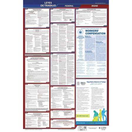 JJ KELLER Labor Law Poster, Fed/STA, ME, SP, 26inH, 1yr 400-ME-1