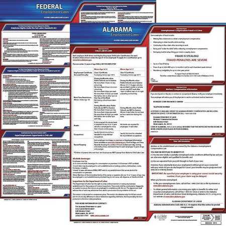 JJ KELLER LaborLaw Poster, Fed/STA, AL, ENG, 20inH, 1yr 100-AL-1