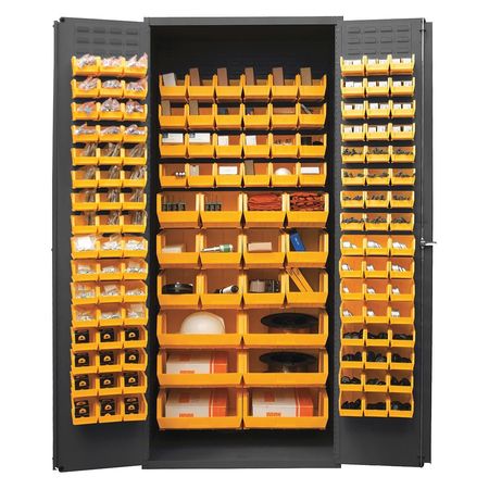 DURHAM MFG Extra-Heavy Duty Bin Cabinet, 36 in W, 84 in H, 24" D, 138 Bins 3500-138B-95