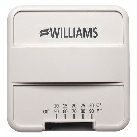 Williams Comfort Products Wall Mount Thermostat, 1V, Surface P322016