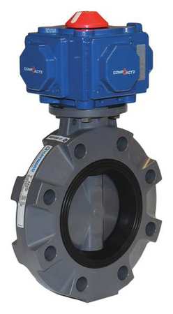 HAYWARD FLOW CONTROL Butterfly Valve, Pneumatically Actuated, 3", PVC/EPDM, Spring Return, includes 120v Solenoid PCSBYV113EA9