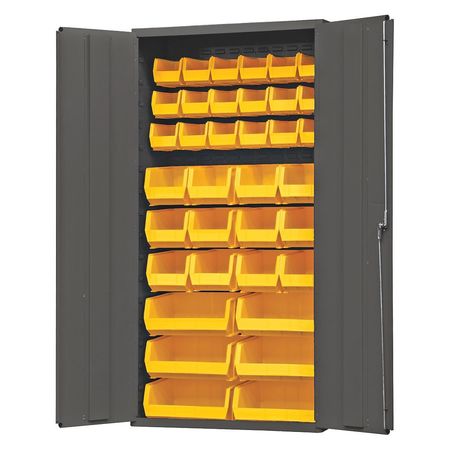 Durham Mfg Extra-Heavy Duty Bin Cabinet, 36 in W, 72 in H, 18" D, 36 Bins 3602-BLP-36-95