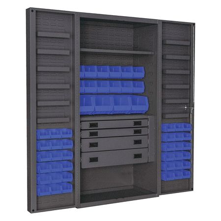 DURHAM MFG Extra-Heavy Duty Bin Cabinet, 36 in W, 72 in H, 24" D, 52 Bins DCBDLP524RDR-5295
