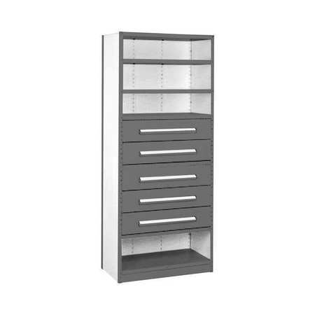 EQUIPTO Metal Shelving Unit, 18"D x 36"W x 84"H, 4 Shelves, Steel S4206DN