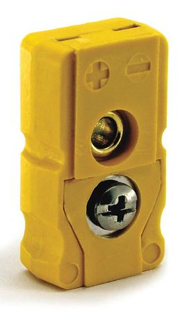 DAYTON Thermocouple Jack, K, Yellow, Flat Pin 36GK89