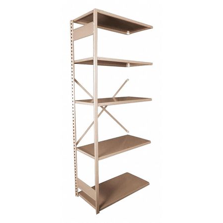 EQUIPTO Metal Shelving, 18"D x 36"W x 84"H, 5 Shelves, Steel 663-5A-PY