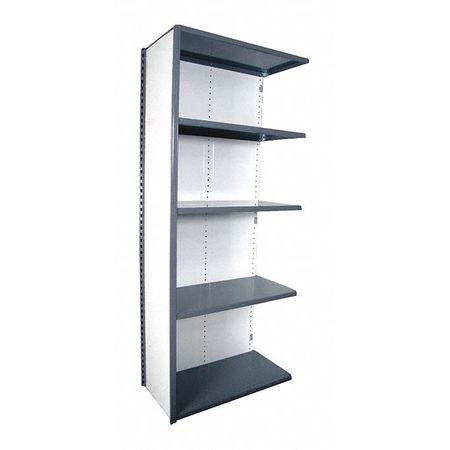 EQUIPTO Metal Shelving, 18"D x 36"W x 84"H, 5 Shelves, Steel 673-5A-GY