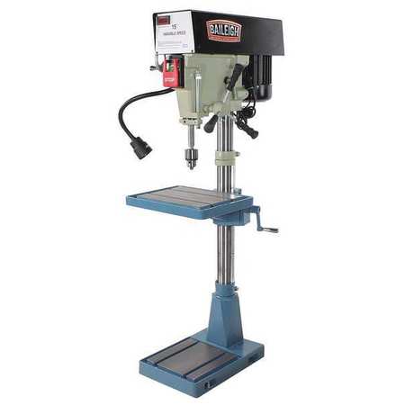 BAILEIGH INDUSTRIAL Drill Press, Belt Drive, 1 hp, 110 V, 15 in Swing, Variable Speed DP-15VSF