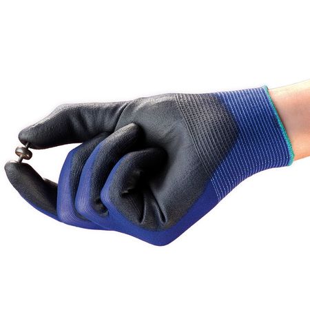 Ansell Polyurethane Coated Gloves, Palm Coverage, Blue, 9, PR 11-618