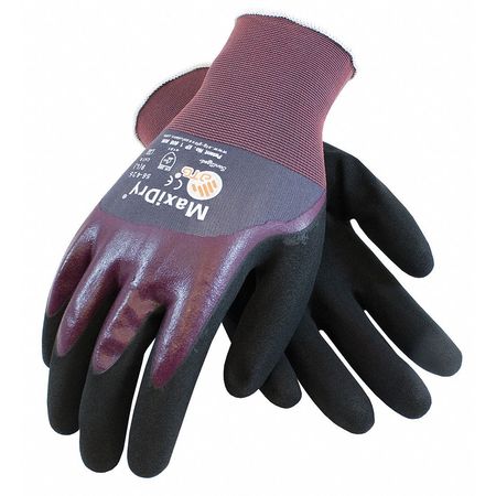 PIP Foam Nitrile Coated Gloves, Palm Coverage, Purple/Black, 2XL, 12PK 56-425/XXL