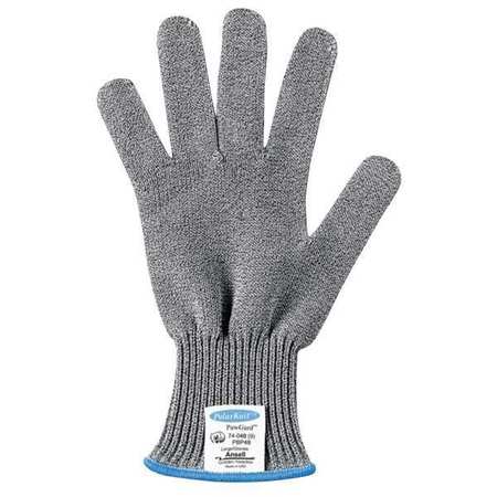 ANSELL Cut Resistant Gloves, A6 Cut Level, Uncoated, L. 74-048