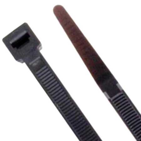 POWER FIRST Heavy Duty Cable Tie, 7-1/2 in L, 0.30 in W, Nylon 6/6, Black, Indoor, Outdoor Use, 100 Pack 36J162