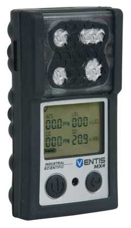 INDUSTRIAL SCIENTIFIC Multi-Gas Detector, 12 hr Battery Life, Black VTS-K1230-CPO