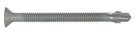 TEKS Self-Drilling Screw, 1/4" x 3 in, Gray Spex Steel Flat Head Phillips Drive, 100 PK 1096000