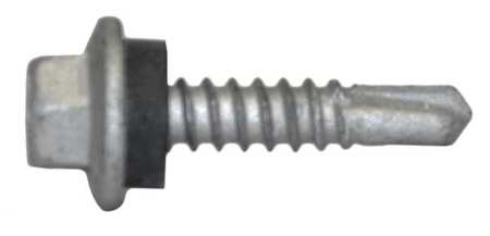 Teks Self-Drilling Screw, #12 x 1 in, Climaseal Steel Hex Head External Hex Drive, 250 PK 1026000