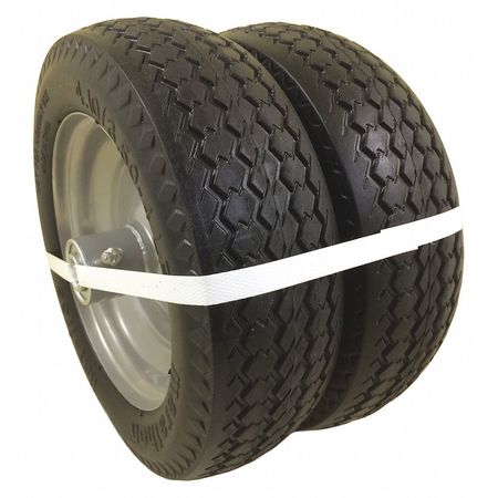 Marastar Silver Polyurethane Flat Free Wheel (2-Pack) 30210