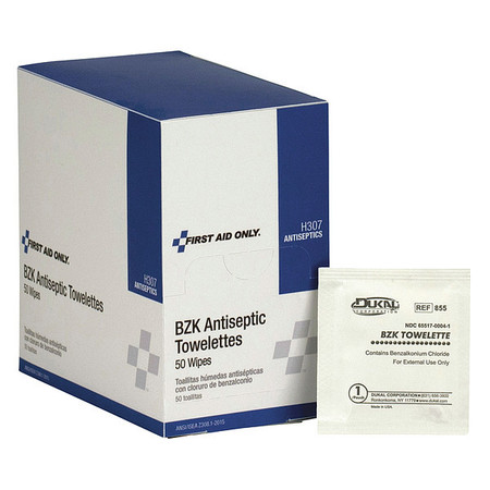 First Aid Only Antiseptic, 4-3/4in x 7-3/4in, PK50 H307