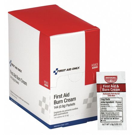 FIRST AID ONLY First Aid/Burn Cream, 0.9g, PK144 H343