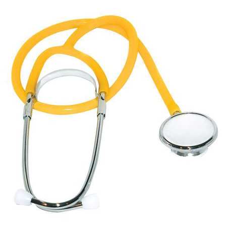 MEDSOURCE Stethoscope, Single, 22in L, Yellow, Polybag MS-70025