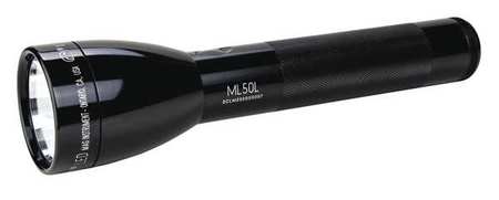 Maglite Black No Led Industrial Handheld Flashlight, Alkaline C, 490 lm ML50L-S2016K