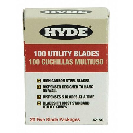 HYDE Hd Utility Knife Blades, PK100 42150