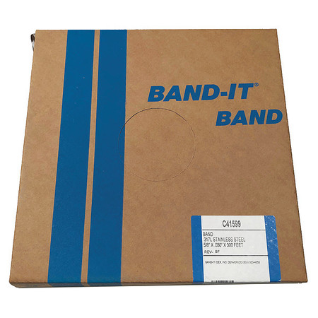 BAND-IT Band, 317L 1/4H Ss, 5/8 X 0.030 X 300ft C41599