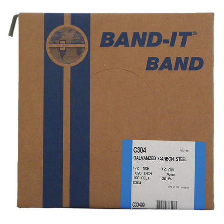 BAND-IT Band, Gcs, 1/2 X 0.030 X 100 RL/100Ft C30499