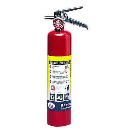 BADGER Fire Extinguisher, 1A:10B:C, Dry Chemical, 2.5 lb B250M