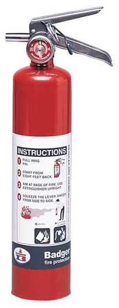 BADGER Fire Extinguisher, 10B:C, Dry Chemical, 2.75 lb B275BC