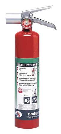 Badger Fire Extinguisher, 2B:C, Halotron, 2.5 lb 2.5HB-2