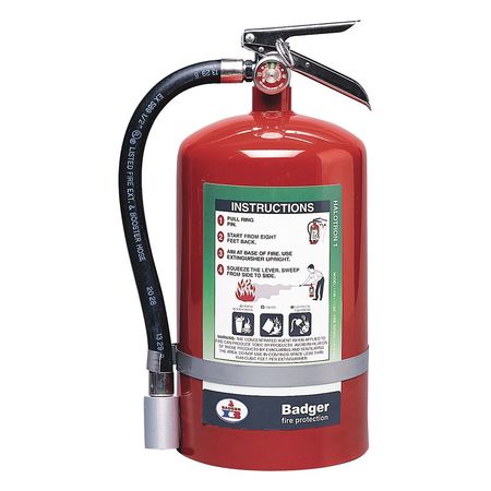 BADGER Fire Extinguisher, 1A:10B:C, Halotron, 11 lb 11HB